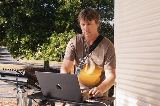 Anthony Moorhouse creating live music at an Ascension Movement event